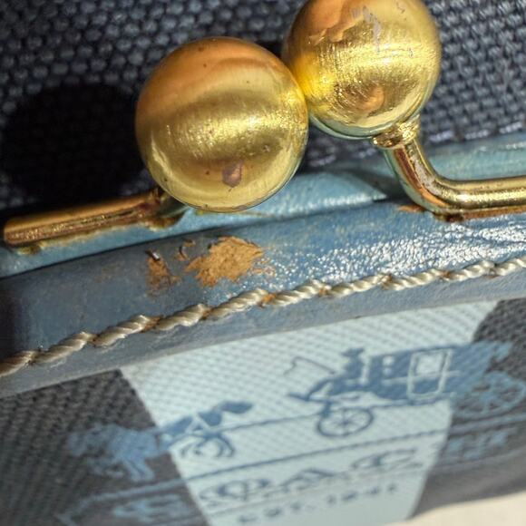 y2k COACH Vintage Kisslock Stripe Top Handle Mini Purse - Picture 8 of 12